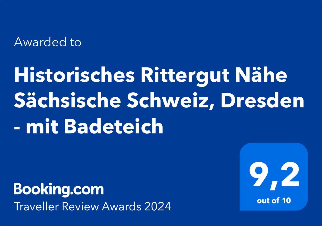 Historisches Rittergut Hexenburgbeidresden Nahe Sachsische Schweiz, Dresden - Mit Badeteich Appartement Großharthau Buitenkant foto